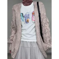 日本 ヴィンテージ インディーピンク カーディガン ラブリー