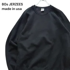【80s】JERZEES ジャージーズ  Plain sweatshirt 無地スウェット ブラック 黒 ラグランスリーブ USA製 古着