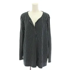 23区 オンワード樫山 カットソー 44 長袖 ストライプ柄 スリットネック 緑 /LP