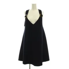 ジルスチュアート JILL STUART ジャンパースカート ワンピース 2 紺 ネイビー ノースリーブ Vネック 092-6240017 /YM