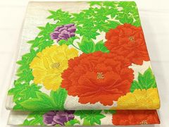 平和屋着物◎六通柄袋帯　雪輪花宝尽くし　金糸　正絹　逸品　AABI0955yx 平和屋着物◎六通柄袋帯 雪輪花宝尽くし 金糸 正絹 逸品 AABI0955yx