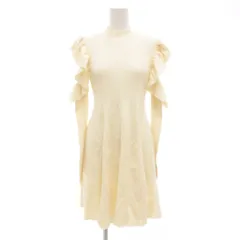 エイミーイストワール eimy istoire 美品 カットショルダーリブニットワンピース ひざ丈 長袖 F アイボリー 1124531048-0 /JS