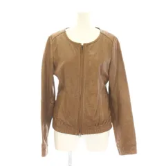 インディヴィ INDIVI レザージャケット 38 茶 ブラウン /LP ■MA