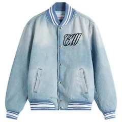 オフホワイト レディース アウター ジャケット・ブルゾン デニム OffWhite Full Denim Varsity Jacket Bleach Black ブラックのサムネイル