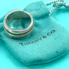 TIFFANY ダブルライン グルーブド リング SV925 日本サイズ 14号 メンズ