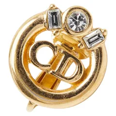 ディオール CDロゴ ゴールド メッキ ラインストーン レディース Dior【1-0252860】