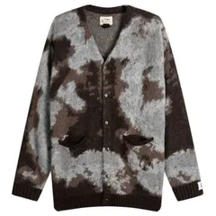 マナスタッシュ メンズ アウター カーディガン Manastash Blurry Jaquard Cardigan Black ブラックのサムネイル