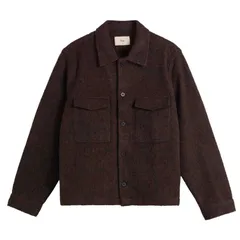フォーク メンズ アウター ジャケット・ブルゾン Folk Zaki Jacket Navy Espresso Brushed Wool ネイビー