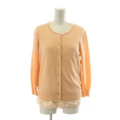 組曲 クミキョク KUMIKYOKU アンサンブル カーディガン 長袖 ブラウス シャツ 半袖 2 オレンジ レース /RR
