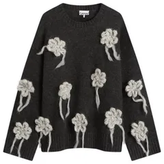 ガニー レディース アウター ニット・セーター GANNI Crochet Flowers Knitted Jumper Phantomのサムネイル