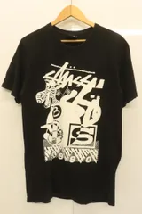 【中古】 STUSSY メンズTシャツ M WORLD TRIBE Tシャツ STUSSY M 黒 ブラック プリント