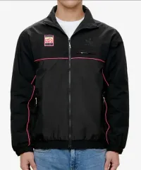 XL アディダス ブラック ウィンドブレーカー ファイヤーバード トラックジャージ