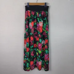 総柄 ロングスカート マルチカラー 30サイズ レディース 古着 レトロ Y2K