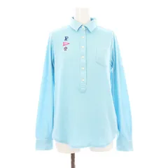 パーリーゲイツ PEARLY GATES ポロシャツ カットソー 長袖 刺繍 ゴルフウェア 1 水色 055-3161102 /KU