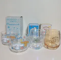 【未使用／グラス】サンリオキャラクターズ  ガラスボウル&グラス2個セット