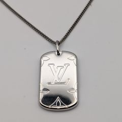 美品 ルイヴィトン ロケットネックレス モノグラム シルバー M62484