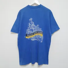 XL 90s HARLEY DAVIDSON ポケット Tシャツ 青 USA製