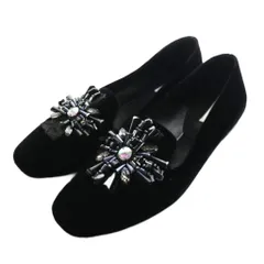 レーヴダンジュール REVE D'UN JOUR ビジューローファー ベロア 37 黒 ブラック /SS ■OS