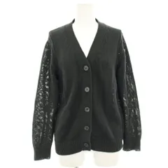 ヒューマンウーマン HUMAN WOMAN ギマコットンカーディガン ニット Vネック 長袖 M 濃緑 ダークグリーン 077-2170201 /HN