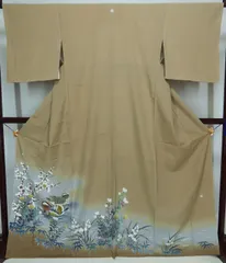 色留袖　TOKIO et TOKI　鴛鴦　一つ紋　梅鉢　パールトン　身丈165cm　裄67cm　【中古】美品 3489llのサムネイル