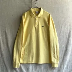 ペルー製 LACOSTE ポロシャツ/ 7 コットン イエロー プルオーバー ロンT 長袖 カットソー ユーロ ビンテージ T6-02024-9310
