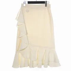 ジェイダブリューアンダーソン JWアンダーソン J.W.ANDERSON ラッフルスカート ロング 無地 34 白 ホワイト