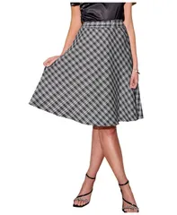カップシー レディース ボトムス スカート A ライン ミディ Cupshe Womens Plaid ALine Midi Skirt Black ブラック