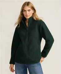 ランズエンド レディース アウター ジャケット・ブルゾン フリース ジャケット Lands End Womens Cozy High Pile Full Zip Fleece Jacket Woodland forest フォレスト