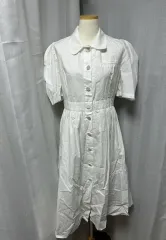 白シャツ ロング丈ワンピース