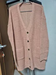 (新品)ルーズフィット ピンク カーディガン