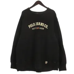 ポロジーンズ ラルフローレン POLO JEANS ロゴ トレーナー スウェット 裏起毛 ブラック XXL ☆AA★のサムネイル