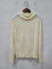 Ank Rouge アンクルージュ アイボリー フリルネック ニット