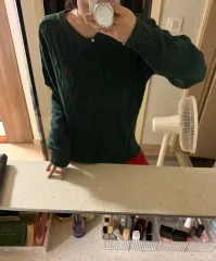 ポロ ラルフローレン ケーブル編み ニット グリーン メンズ XL