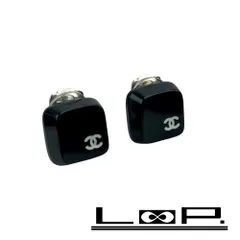 シャネル ■新同■ヴィンテージ■ ココ マーク イヤリング スクエア キーボード アクセサリー ブラック シルバー 00T 【485169】7