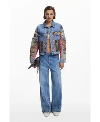 デジグアル レディース アウター ジャケット・ブルゾン デニム ジャケット Desigual Womens Boho denim jacket Medium blue ブルーのサムネイル