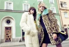 DEWL レオパード ミントKARA ファーコート