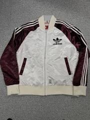 アディダス 白/バーガンディ リバーシブル トラック ジャケット