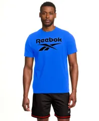 リーボック メンズ トップス Tシャツ ロゴ Reebok Mens Classic Logo TShirt Optic BlueBlack ブラック