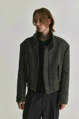 ハイネック ジャケット グレー 2 サイズ