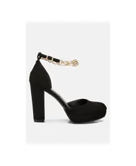 ロンドンラグ レディース シューズ サンダル プラットフォーム アンクル London Rag Inigo Interchangeable Ankle Strap Platform Sandals Black ブラック
