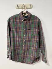 ポロラルフローレン キッズ グリーン チェック シャツ S(8)
