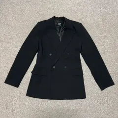 M ZARA ザラ ダブル ボタン ブラック ブレーザー ジャケット