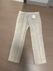 H&M リネン ベージュ スーツ パンツ 52