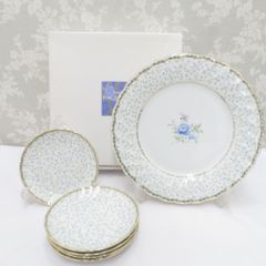 NIKKO ニッコー 食器 パーティーセット FINE PORCELAIN PATRA 大皿 ディナープレート 小皿 5枚セット 取り皿 小花 金彩