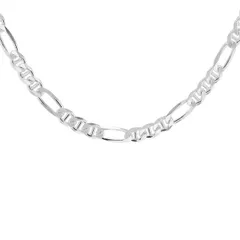 ビー ユー レディース アクセサリー ネックレス・チョーカー・ペンダントトップ Be You Sterling Silver Figaro Rambo Chain Sterling Silver シルバー