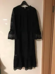 イッミシャ エンブロイダリー ラグジュアリー レース ブラック シースルー ONE PIECE 結婚式 ゲストルック