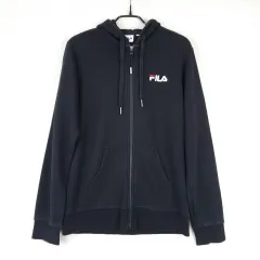 FILA レディース ブラック フードジップアップ ジャケット (90S)