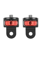 【数量限定】YFFSFDC 1/4 変換アダプター 2点セット アルミ変換アダプター 回転ネジ ミニ三脚マウント トライポッドアダプター GoPro用(GP規格) カメラネジ(1/4規格)に変換 (レッド)のサムネイル
