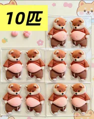 5枚10匹セット 柴犬シール お腹ぷにぷにシール 3Dお腹マシュマロ触感かわいいスクイーズ ステッカーストレス解消 携帯電話 手帳 デコレーション用 肉球パーツ1個とおしりにぎりパーツ1個