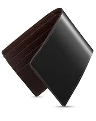 [Alivern] 財布 メンズ 2つ折り イタリアンレザー 本革 ウォレット カード9枚収納 お札 小銭入れ 薄型 軽量 一流の革職人が作る 折りたたみ財布 サイフ 紳士用 レディース(ブラック・焦茶)koe 6ea35075